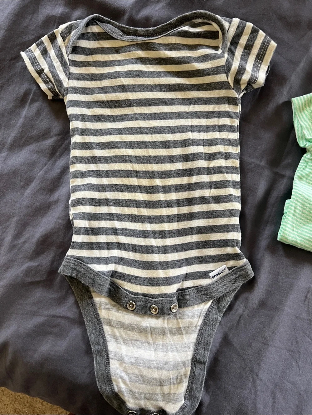 Lot of 7 baby boy short sleeve onesies size 3-6 month bear dinosaur shark stripe